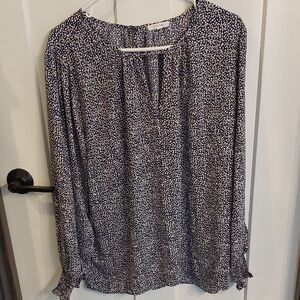 Maurices Navy and White Dotted Blouse
